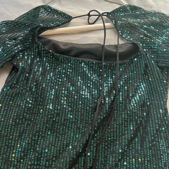 Lucy in the Sky green sequin Shantelle dress, sz XL, sparkle @ holiday parties! - Picture 5 of 6